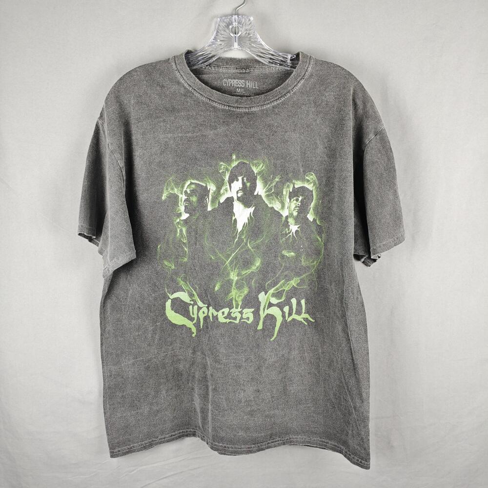 Cypress Hill Shirt Mens Large Gray Green Smoke Graphic Hip Hop Band Tee Music